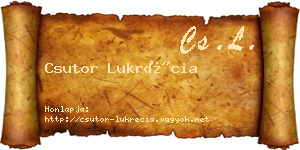 Csutor Lukrécia névjegykártya